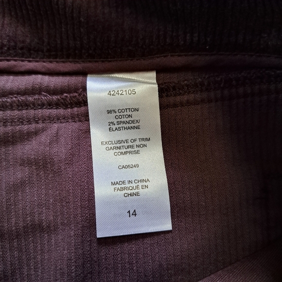 S.C. & Co. Corduroy Skirt Women's Size 14 Pull On Deep Burgandy Cord Skirt - Picture 6 of 8